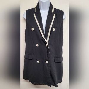 Ya Los Angeles M Black Suit Vest Excellent Condition